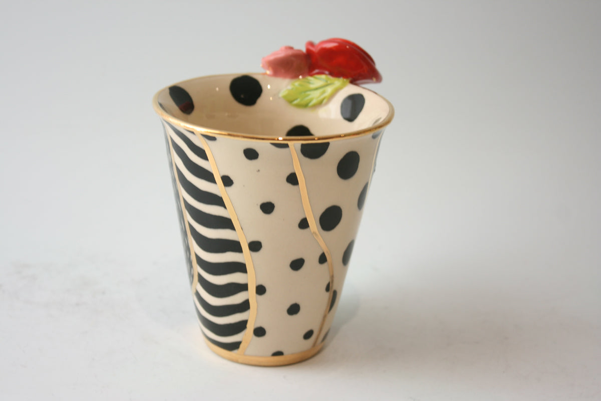 Rose Handled Mug in Patchwork - MaryRoseYoung