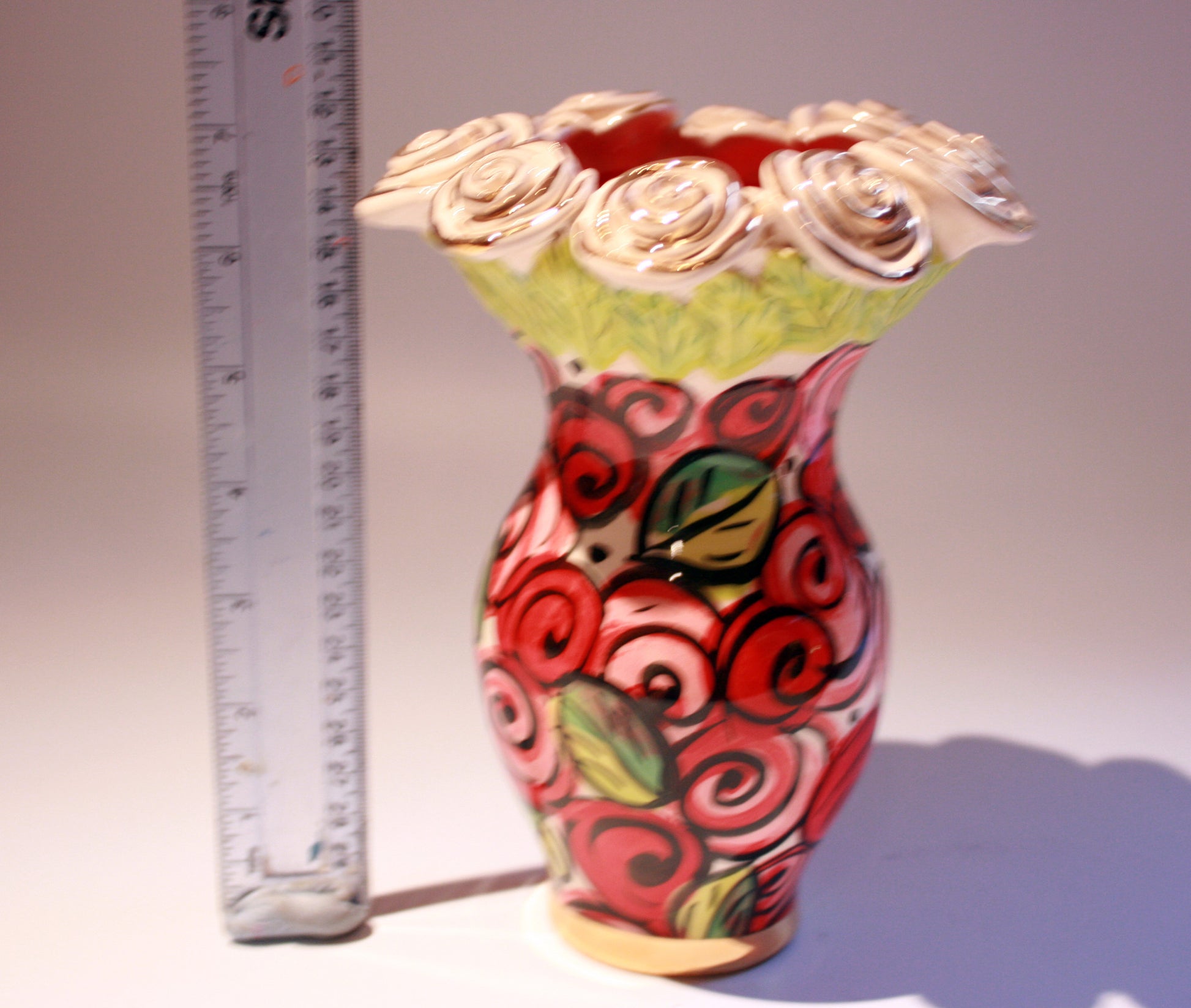 Small Rose Encrusted Vase Rosebush - MaryRoseYoung