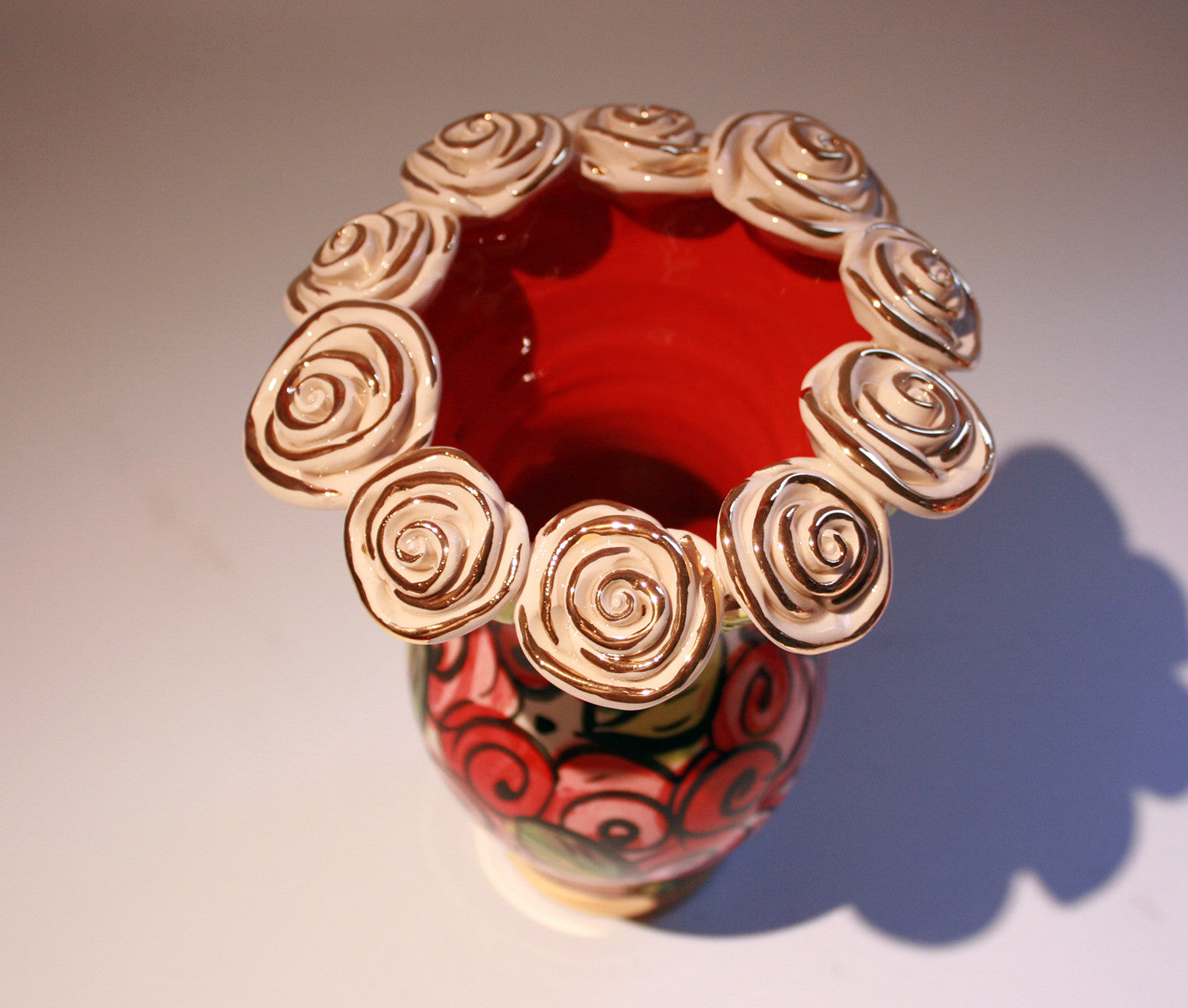 Small Rose Encrusted Vase Rosebush - MaryRoseYoung