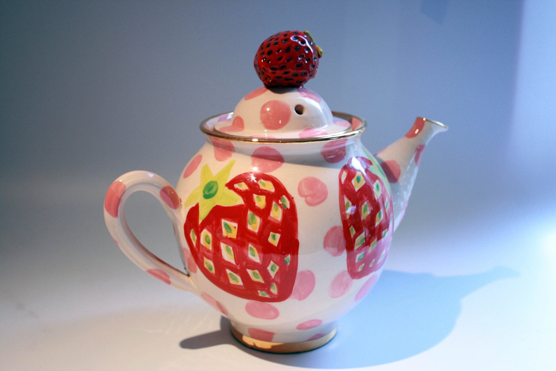 Medium Teapot Strawberry - MaryRoseYoung
