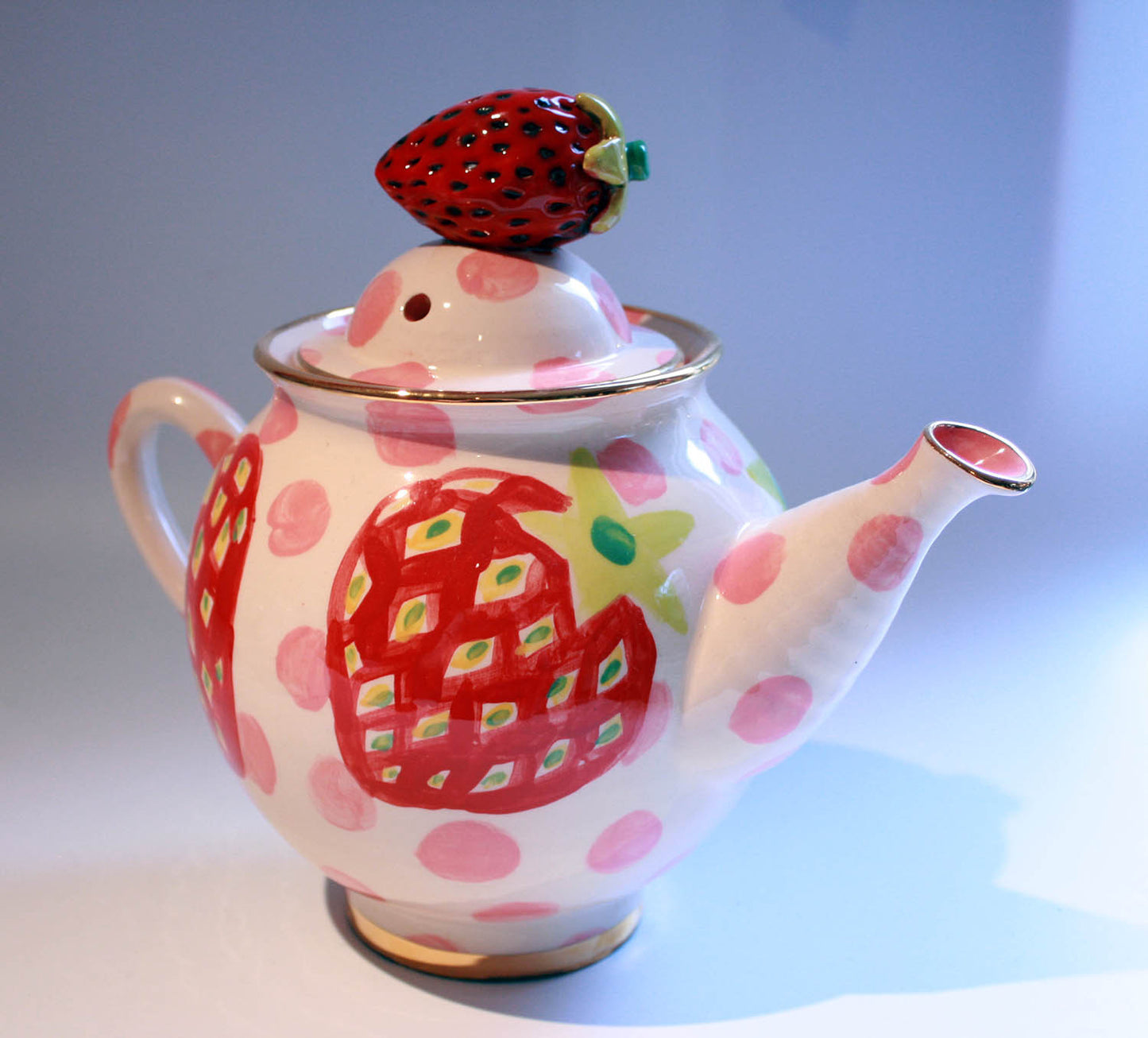 Medium Teapot Strawberry - MaryRoseYoung
