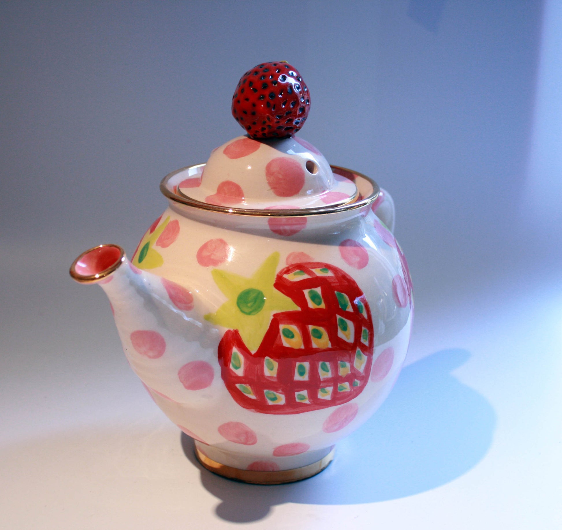 Medium Teapot Strawberry - MaryRoseYoung
