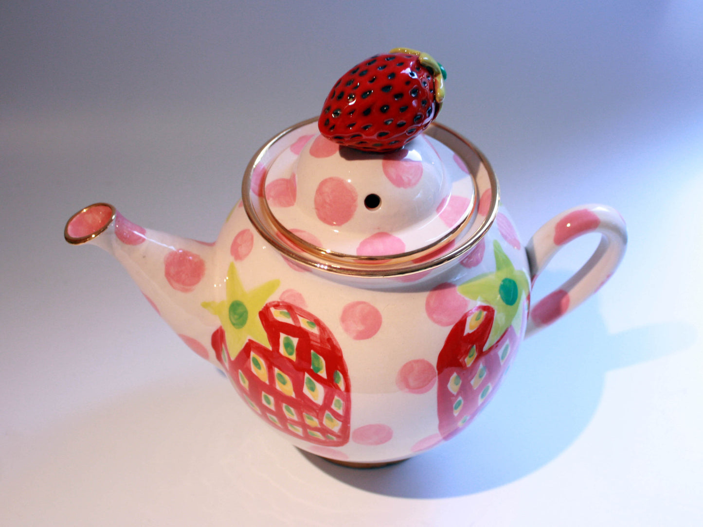 Medium Teapot Strawberry - MaryRoseYoung