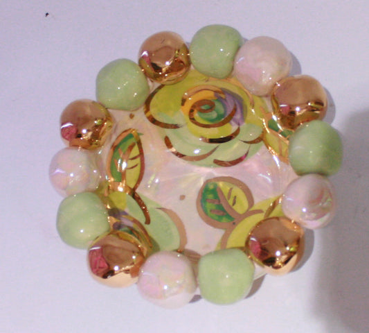 Tiny Beaded Basin Pale Rose Green - MaryRoseYoung