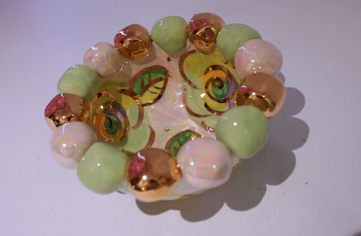 Tiny Beaded Basin Pale Rose Green - MaryRoseYoung