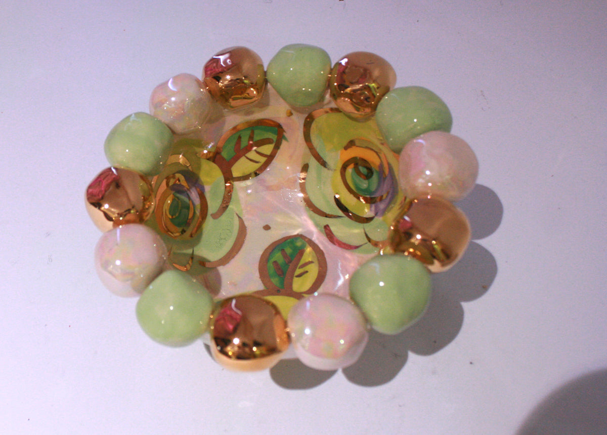 Tiny Beaded Basin Pale Rose Green - MaryRoseYoung