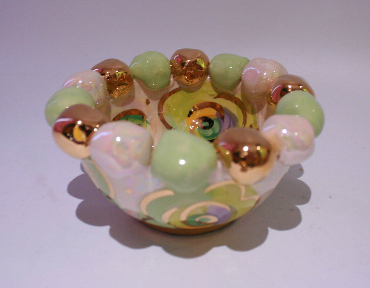 Tiny Beaded Basin Pale Rose Green - MaryRoseYoung