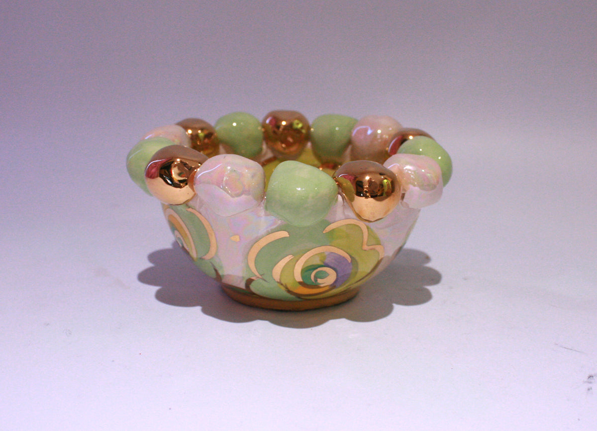 Tiny Beaded Basin Pale Rose Green - MaryRoseYoung