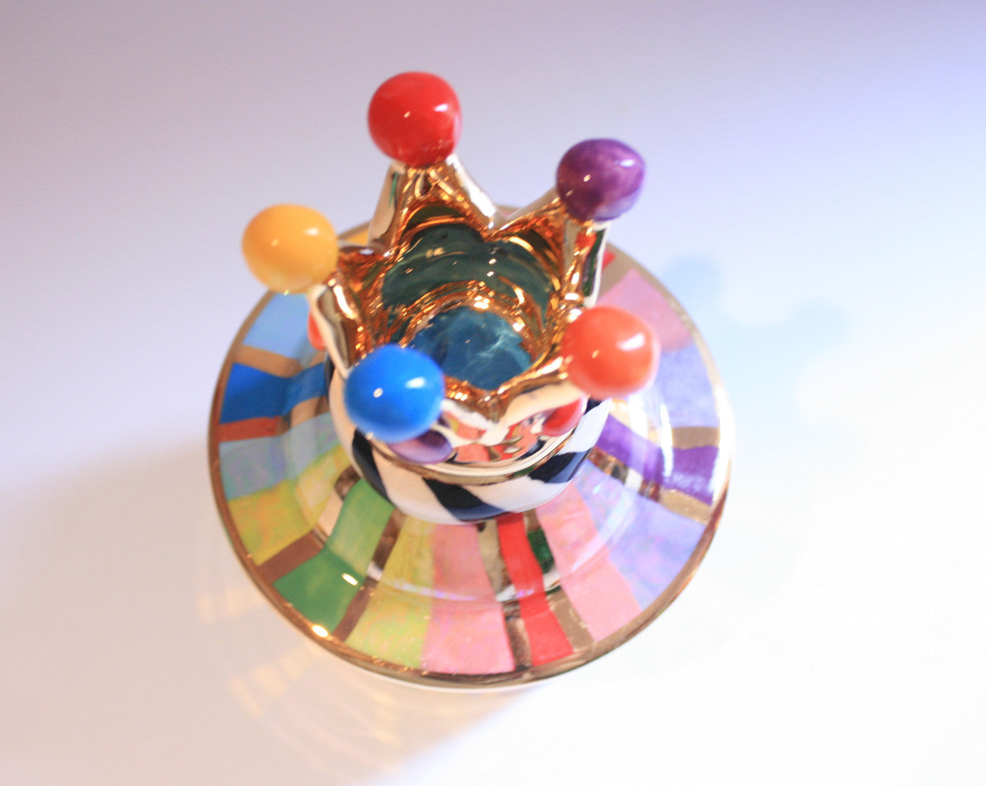 Tiny Crown Pot Lustred Stripe - MaryRoseYoung
