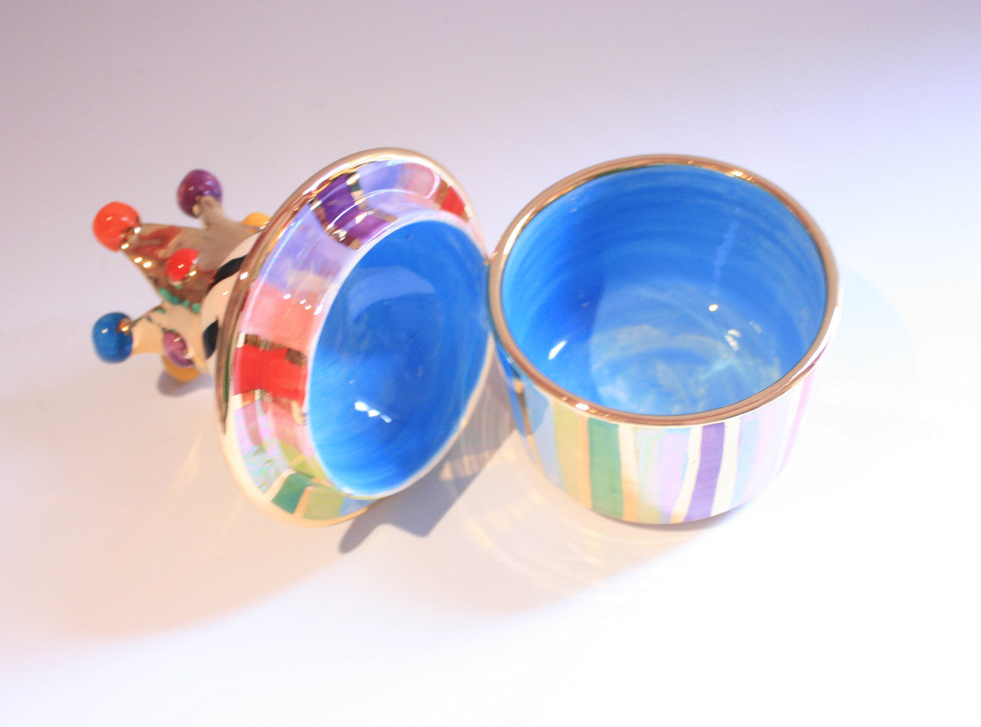 Tiny Crown Pot Lustred Stripe - MaryRoseYoung