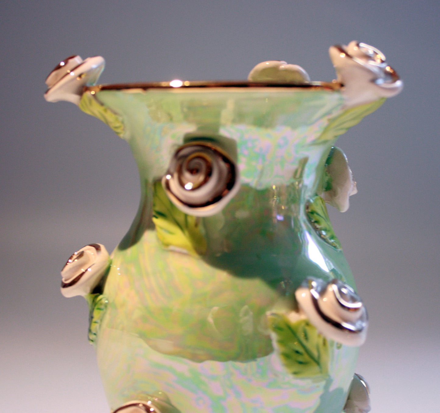 Tiny Rose Studded Vase Pale Green - MaryRoseYoung