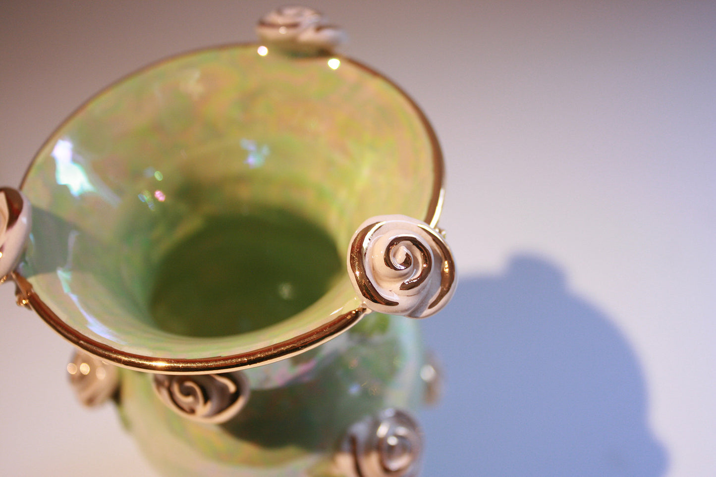 Tiny Rose Studded Vase Pale Green - MaryRoseYoung