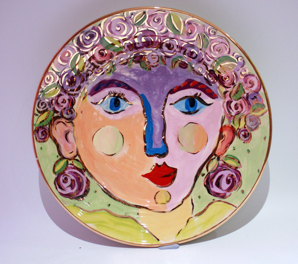 Faces Dinner Plate "Violet" - MaryRoseYoung