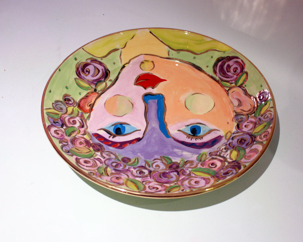 Faces Dinner Plate "Violet" - MaryRoseYoung