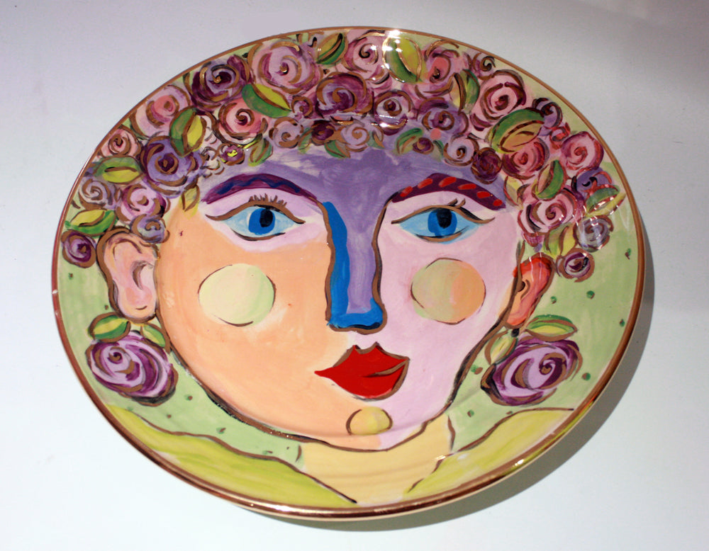 Faces Dinner Plate "Violet" - MaryRoseYoung