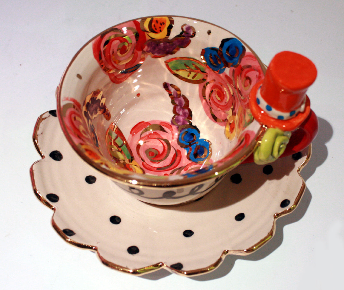 "Alice in Wonderland" Top Hat Cup and Saucer - MaryRoseYoung
