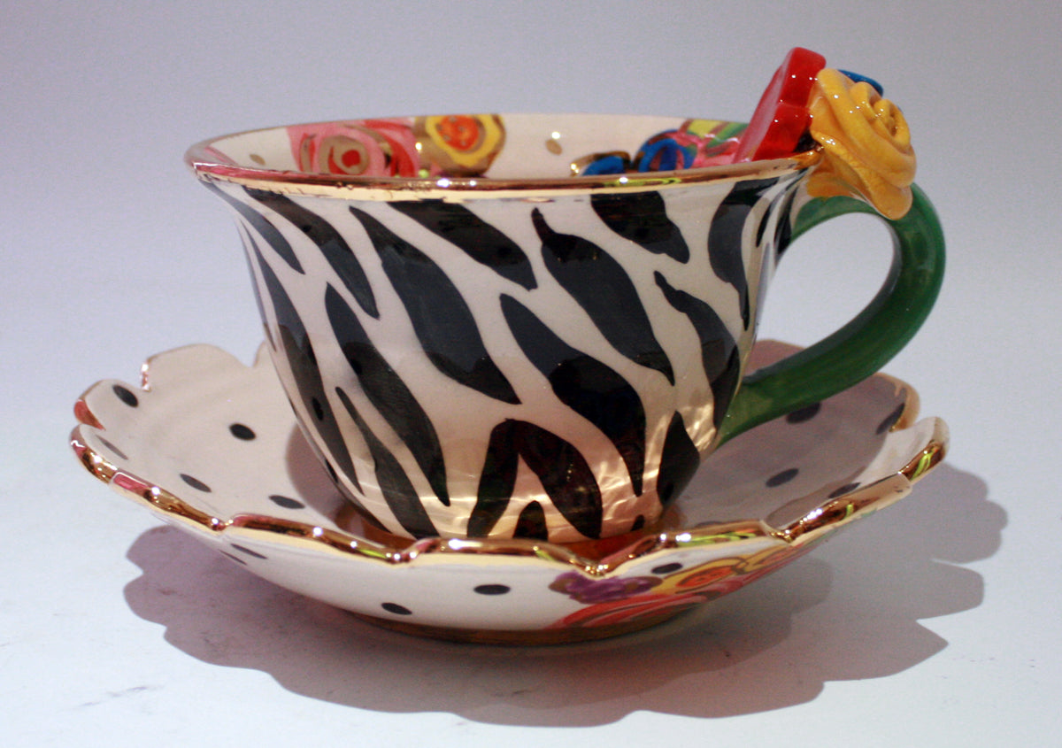 "Alice in Wonderland" Queen of Hearts Cup and Saucer - MaryRoseYoung