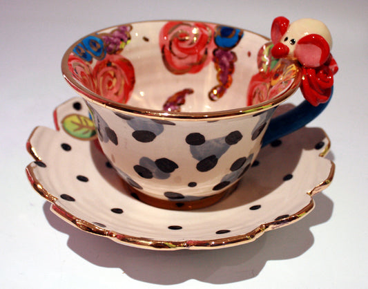 "Alice in Wonderland" Mouse Cup and Saucer - MaryRoseYoung