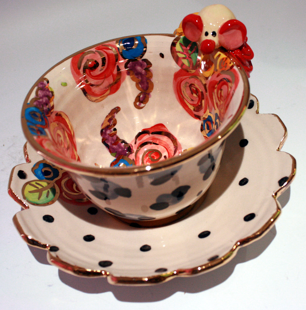 "Alice in Wonderland" Mouse Cup and Saucer - MaryRoseYoung