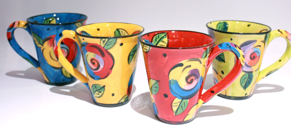 New Shape Large Mug in New Rose on Yellow