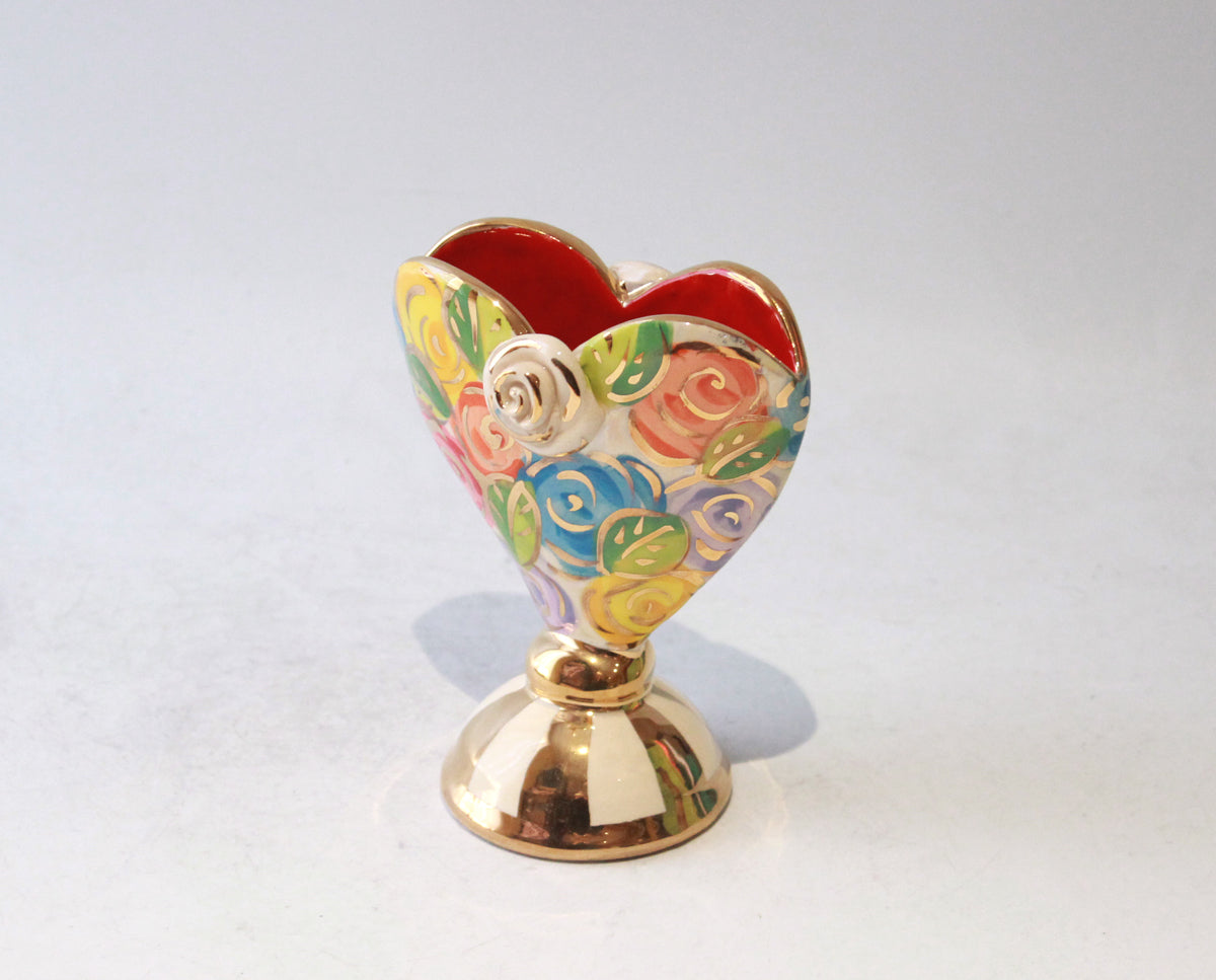 Baby Heart Vase in Multicolour Rosebush