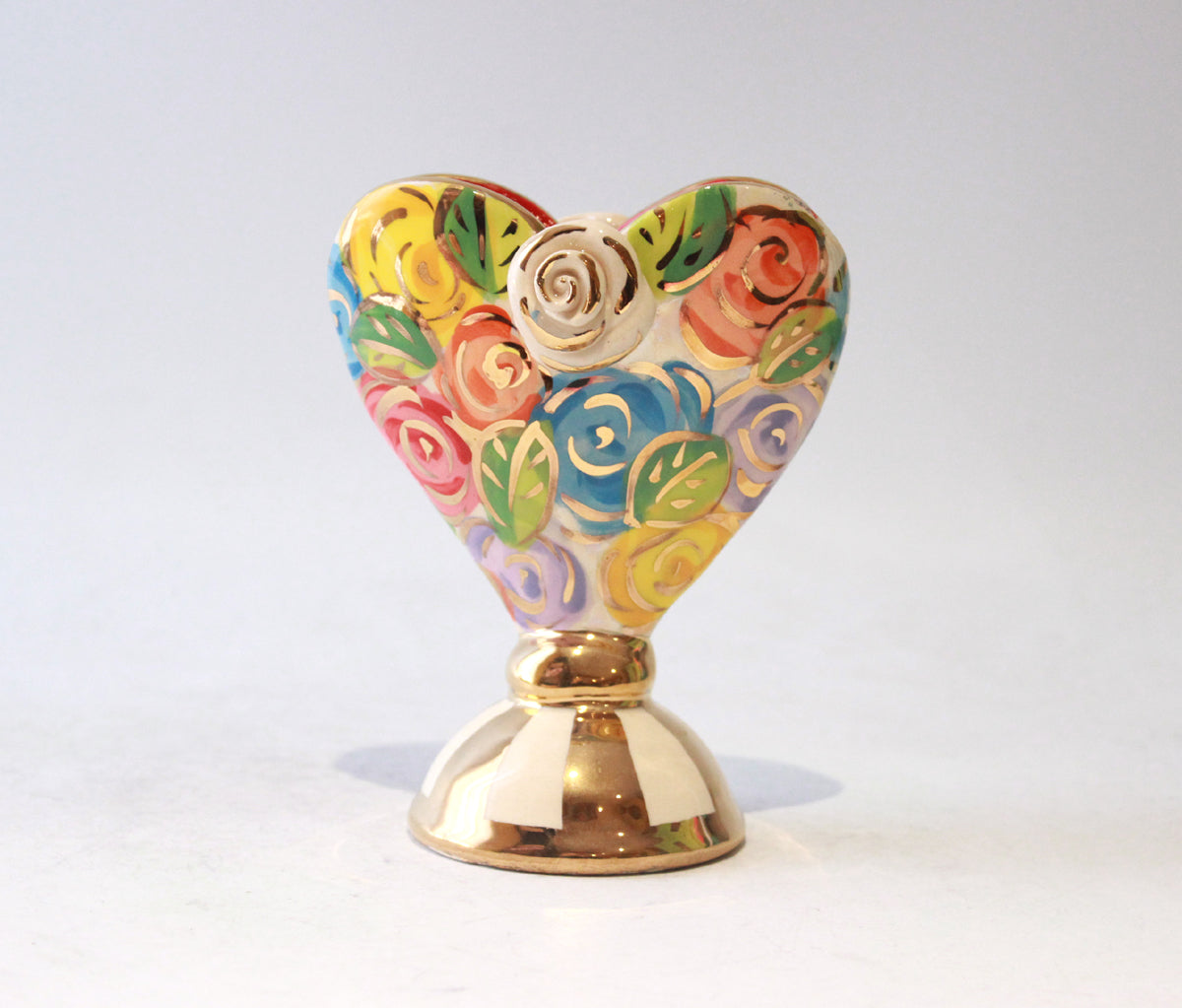 Baby Heart Vase in Multicolour Rosebush