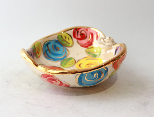 Heart Shaped Bowl in Pastel Block Rose