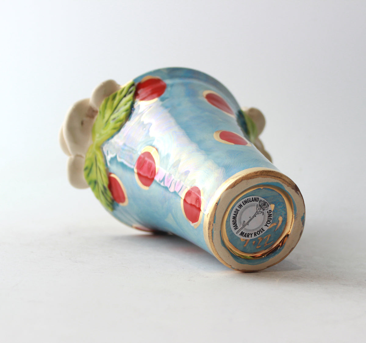 Tiny Flared Vase in Daisy Dots Blue