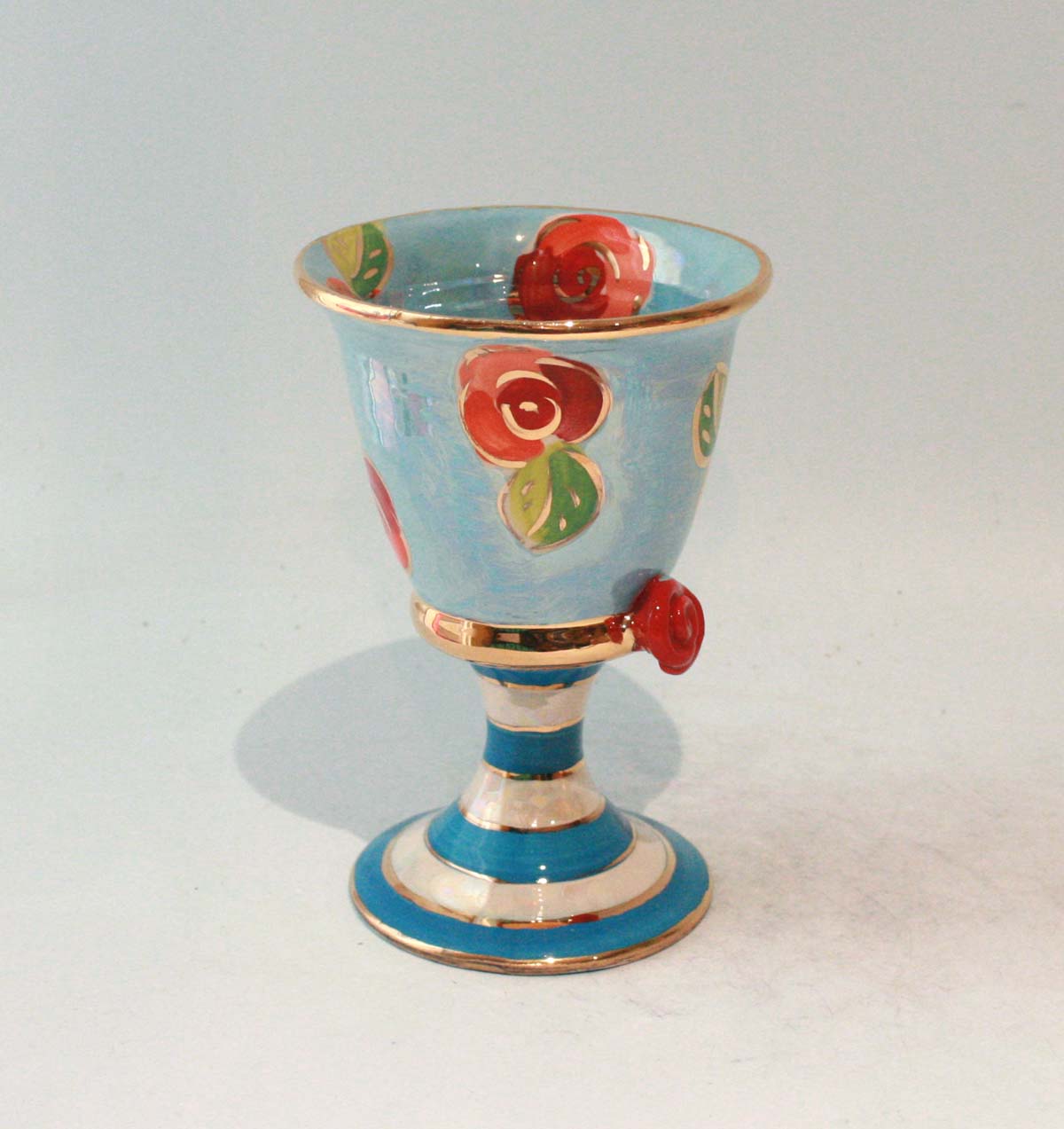 Goblet in Rosebud on Blue