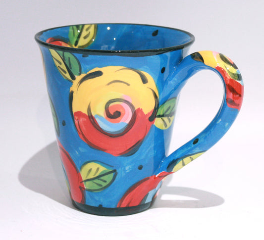 New Shape Large Mug in New Rose on Blue