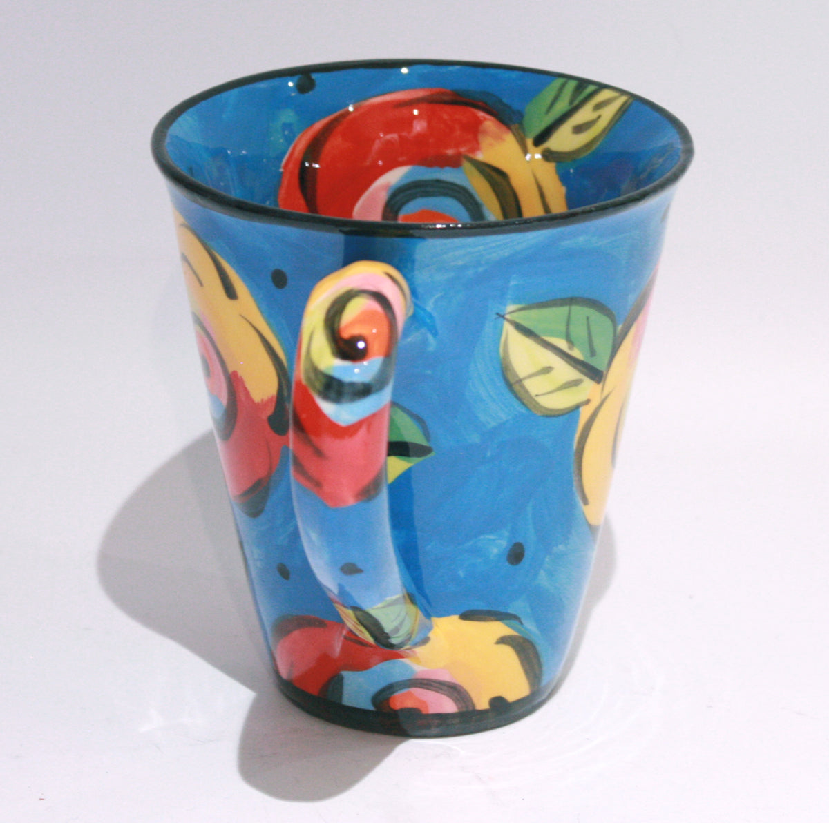 New Shape Large Mug in New Rose on Blue