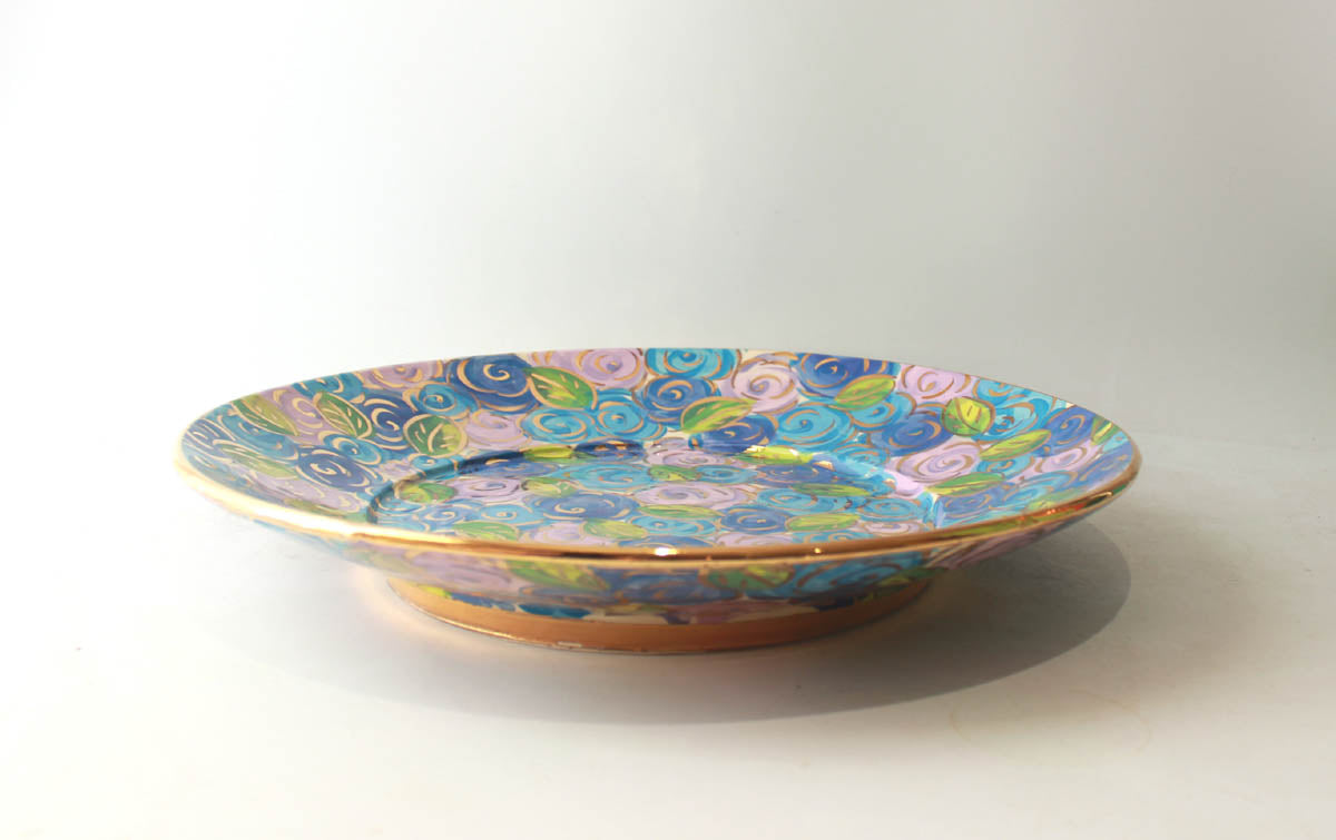 Giant Platter in Blue Rosebush