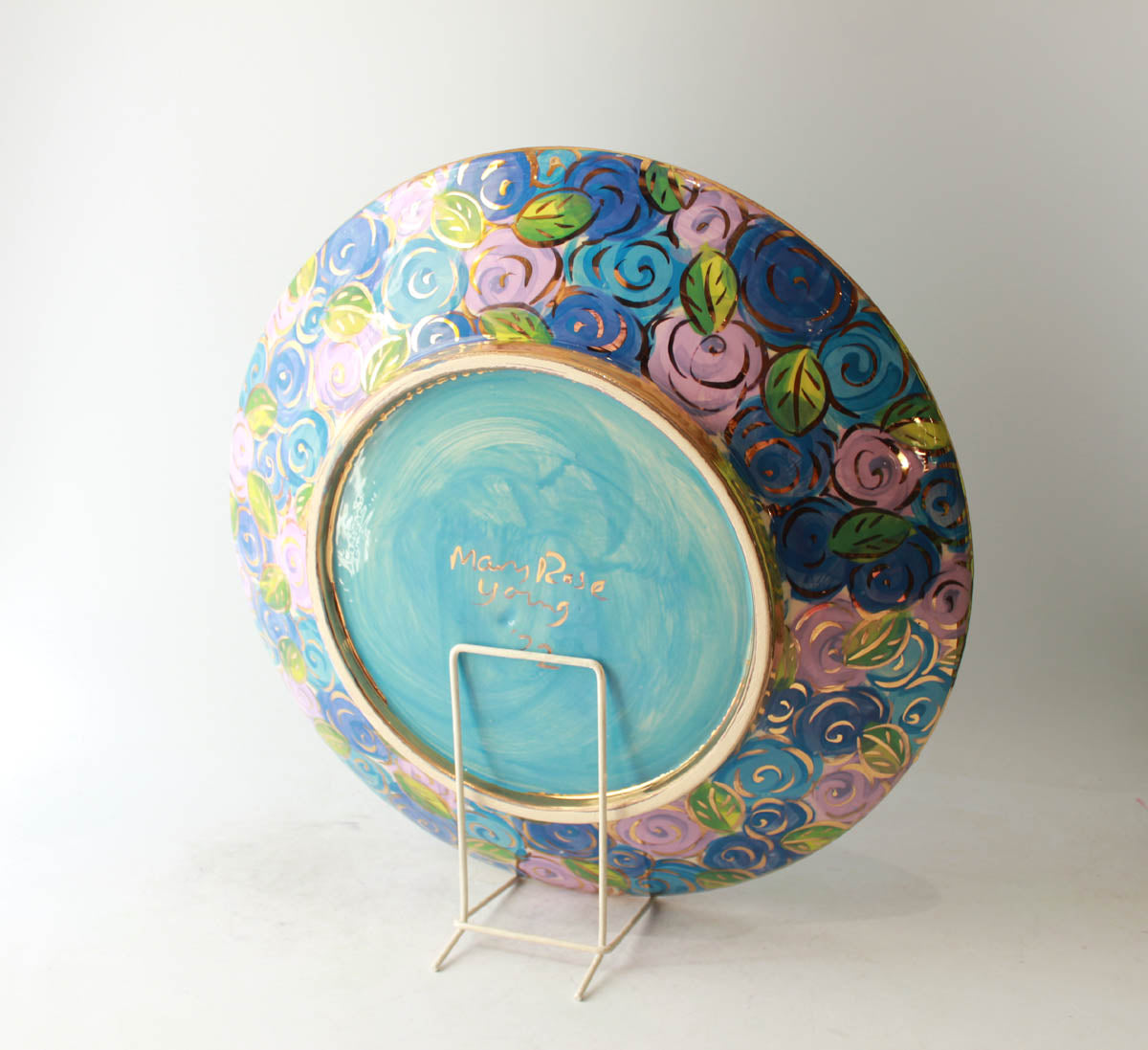 Giant Platter in Blue Rosebush