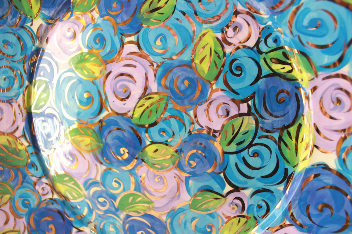 Giant Platter in Blue Rosebush
