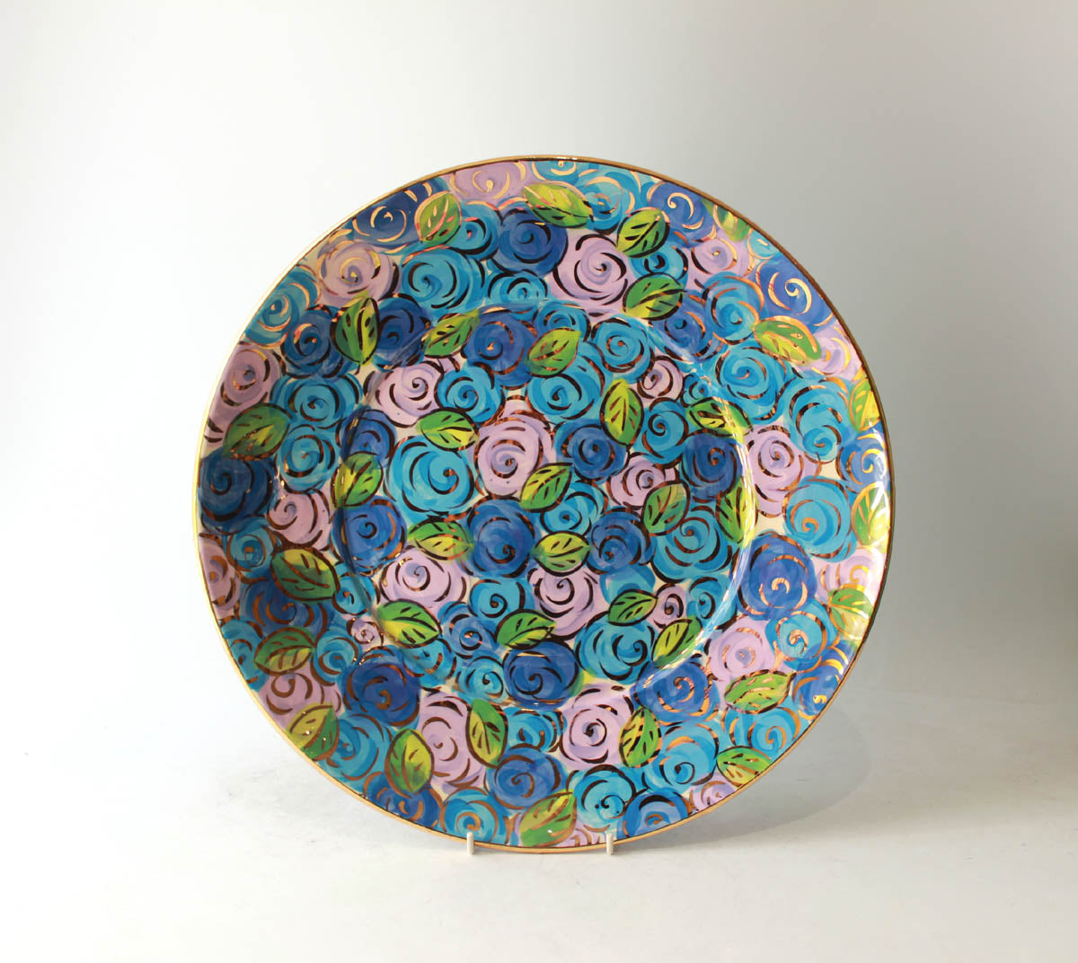 Giant Platter in Blue Rosebush