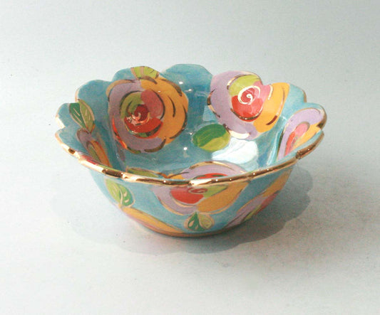 Fluted Cereal Bowl in Gold New Rose Blue