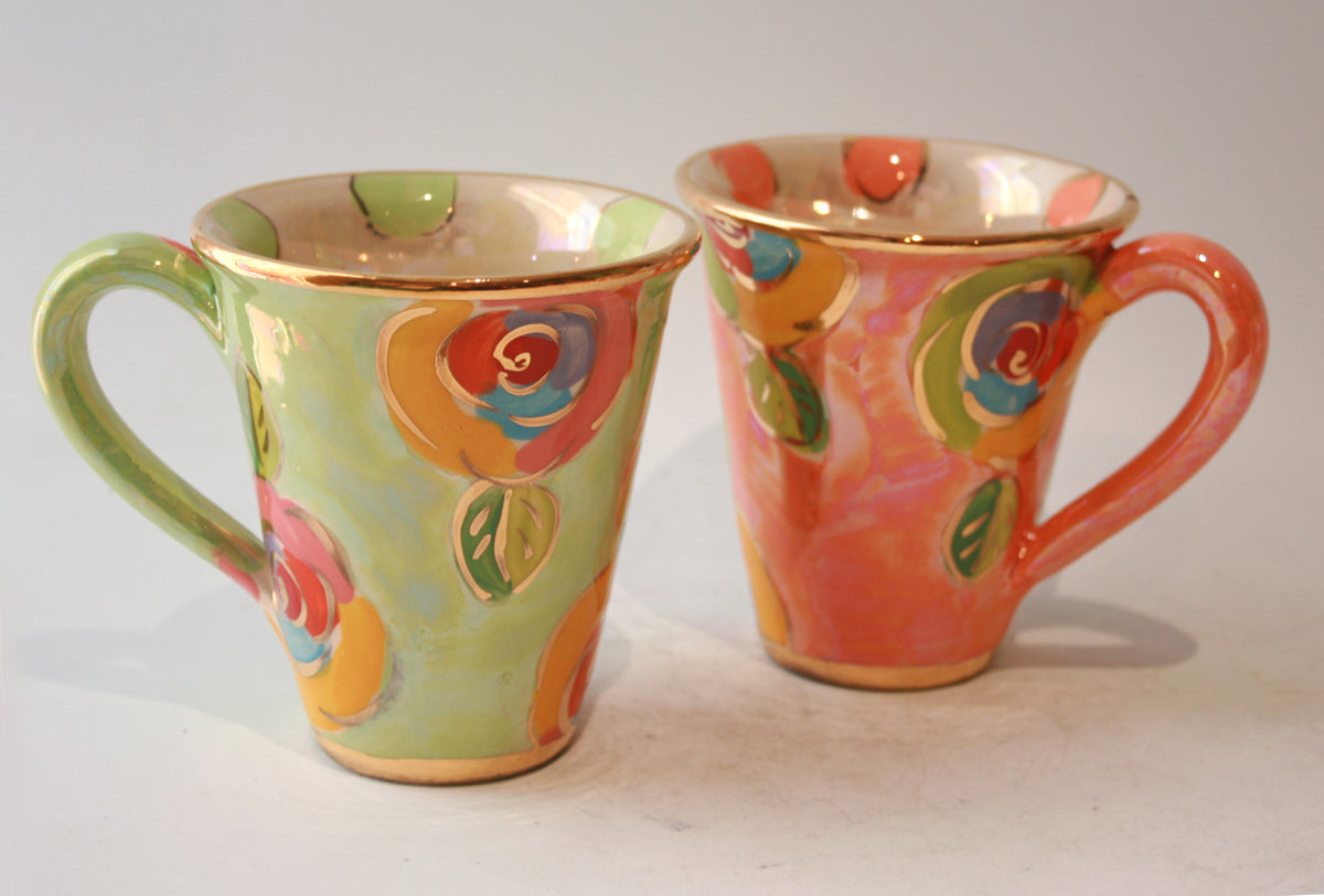 New Shape Large Mug in Lustred Rose Green