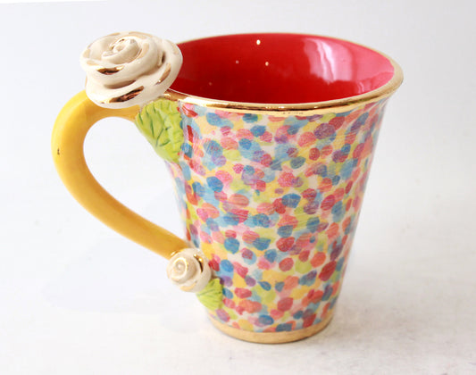 New Shape Large Rose Handled Mug in Confetti