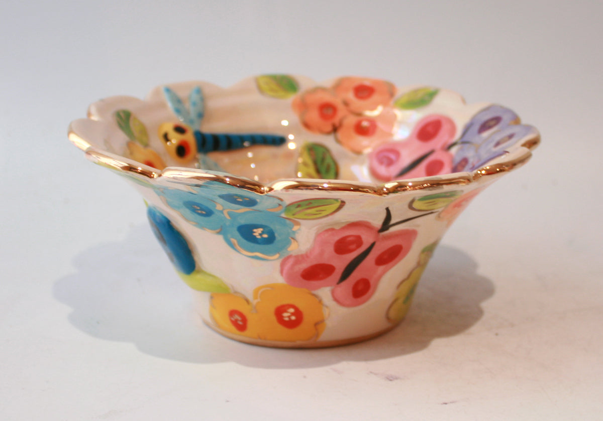 Small Fluted Serving Bowl in Bugs