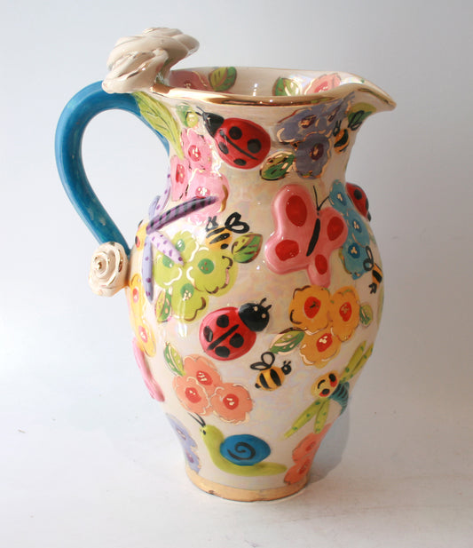 Large Rose Handled Jug in Bugs