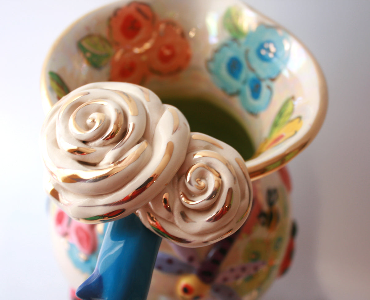 Large Rose Handled Jug in Bugs