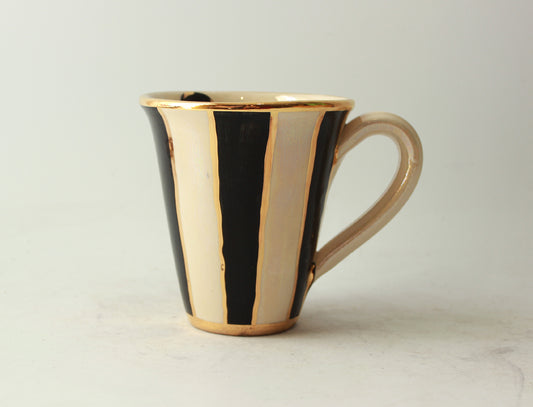 New Shape Large Mug in Black and White and Mother of Pearl