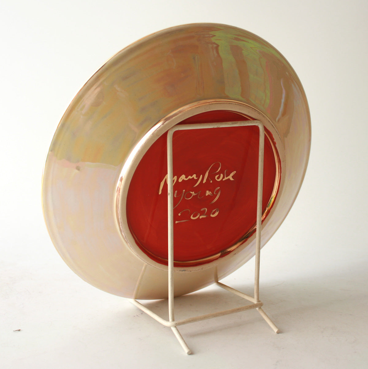 Candy Cane Side Plate in Lustred Stripe