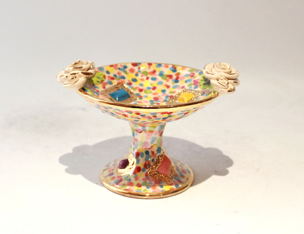 Rose Edged Jewelled Cocktail Dish in Confetti