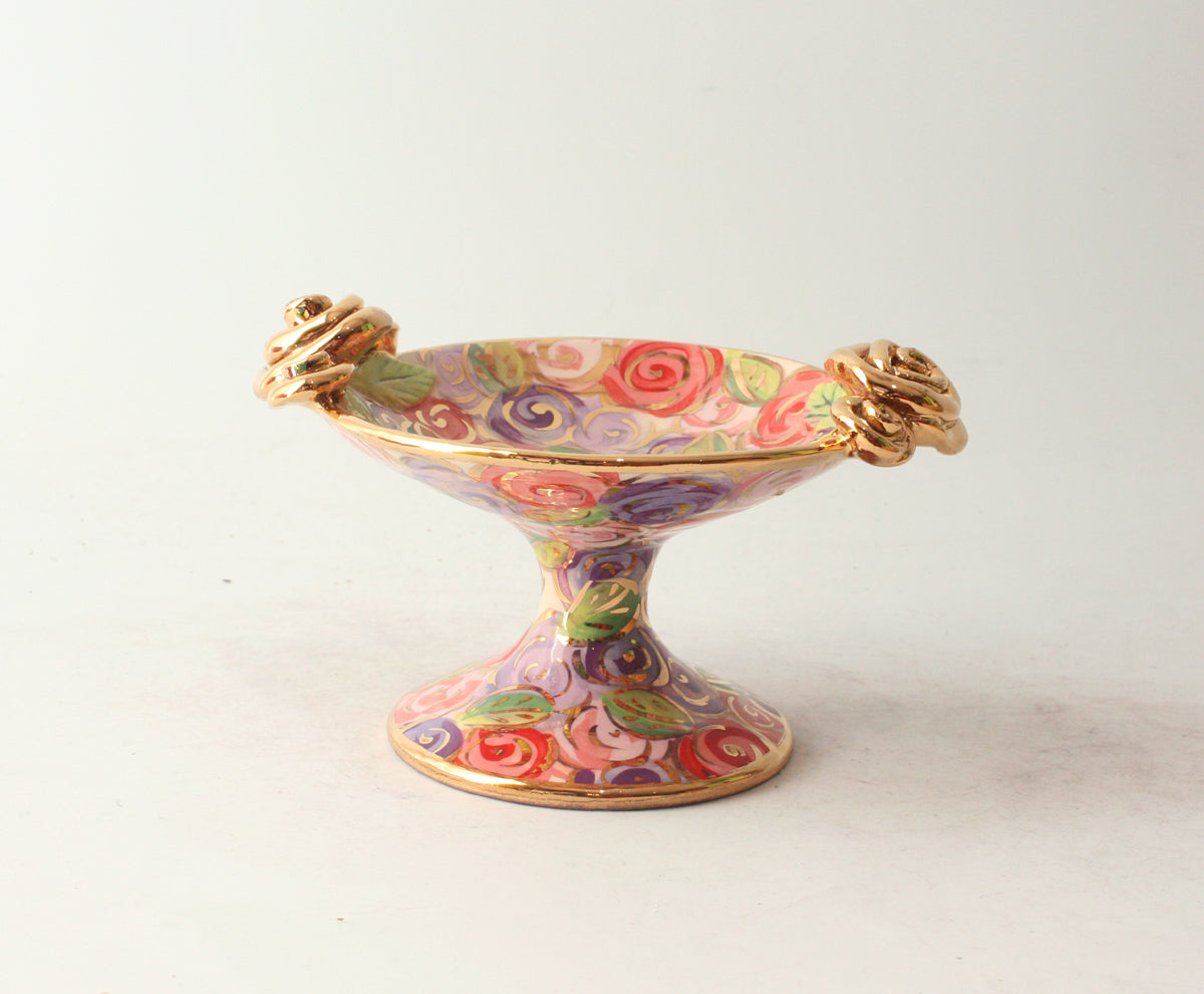 Cocktail Dish in Pink Rosebush