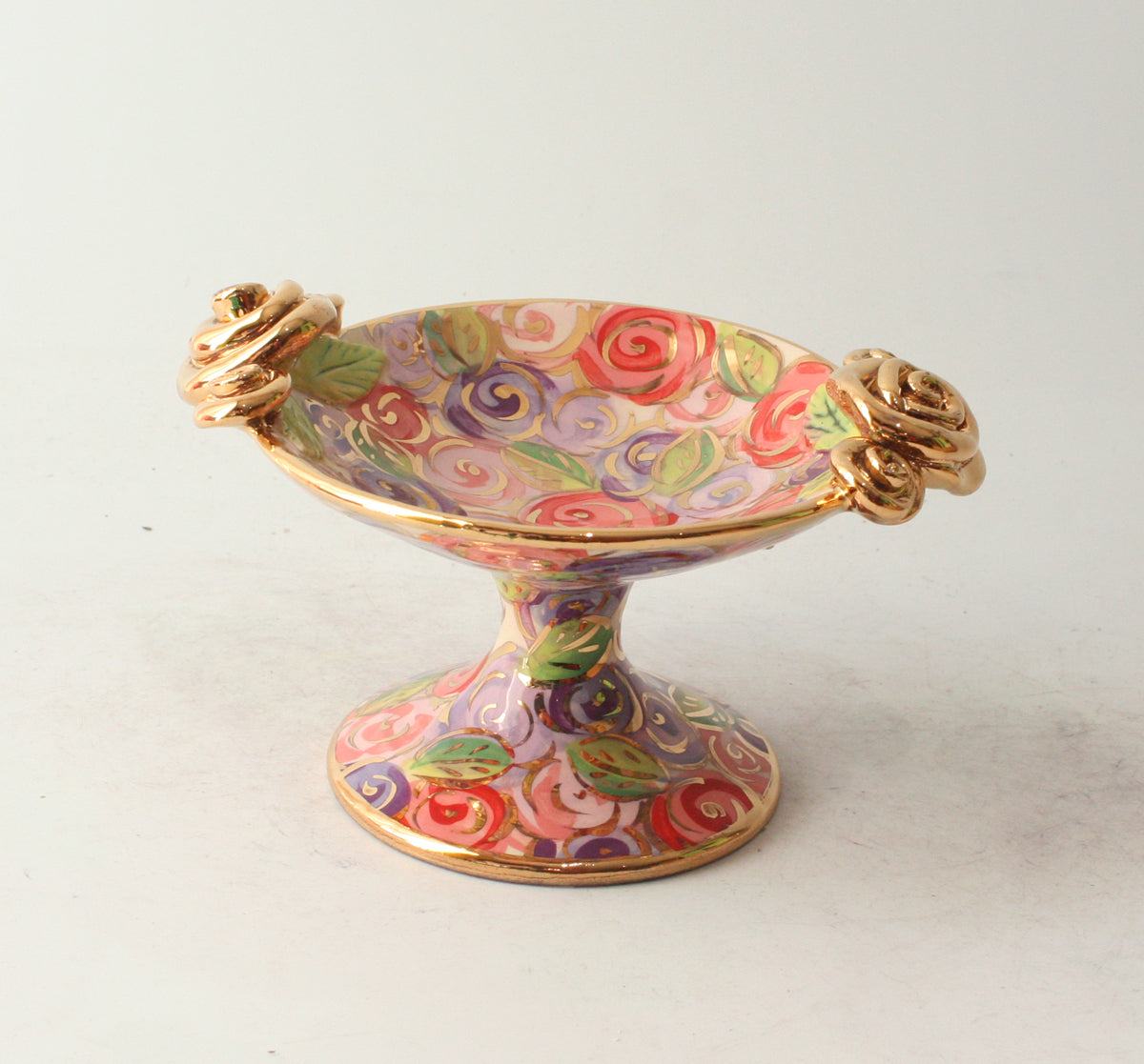 Cocktail Dish in Pink Rosebush
