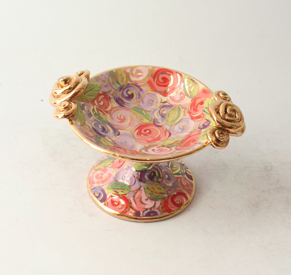 Cocktail Dish in Pink Rosebush