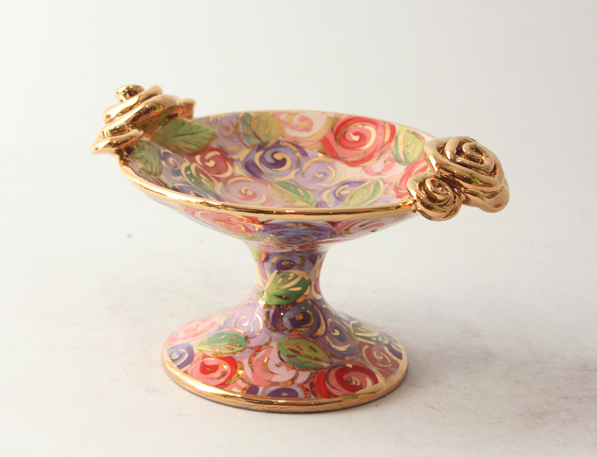 Cocktail Dish in Pink Rosebush