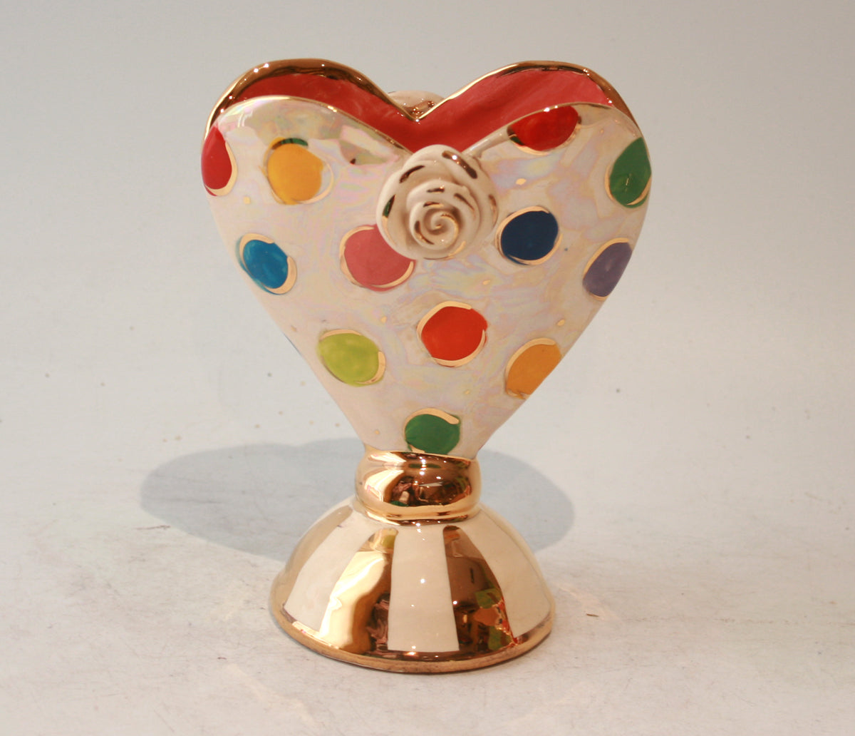 Baby Heart Vase in Coloured Dot