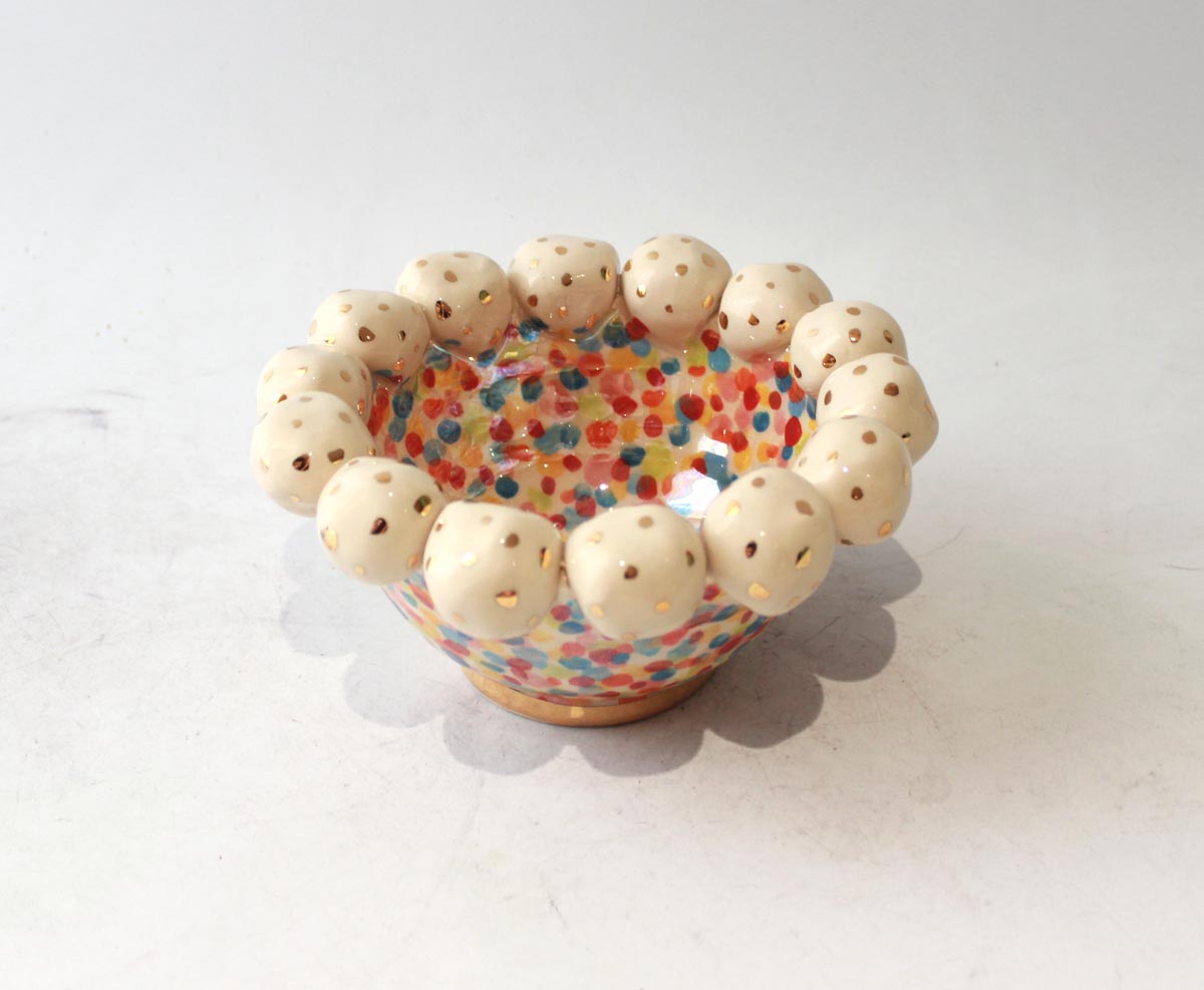Tiny Beaded Bowl in Confetti